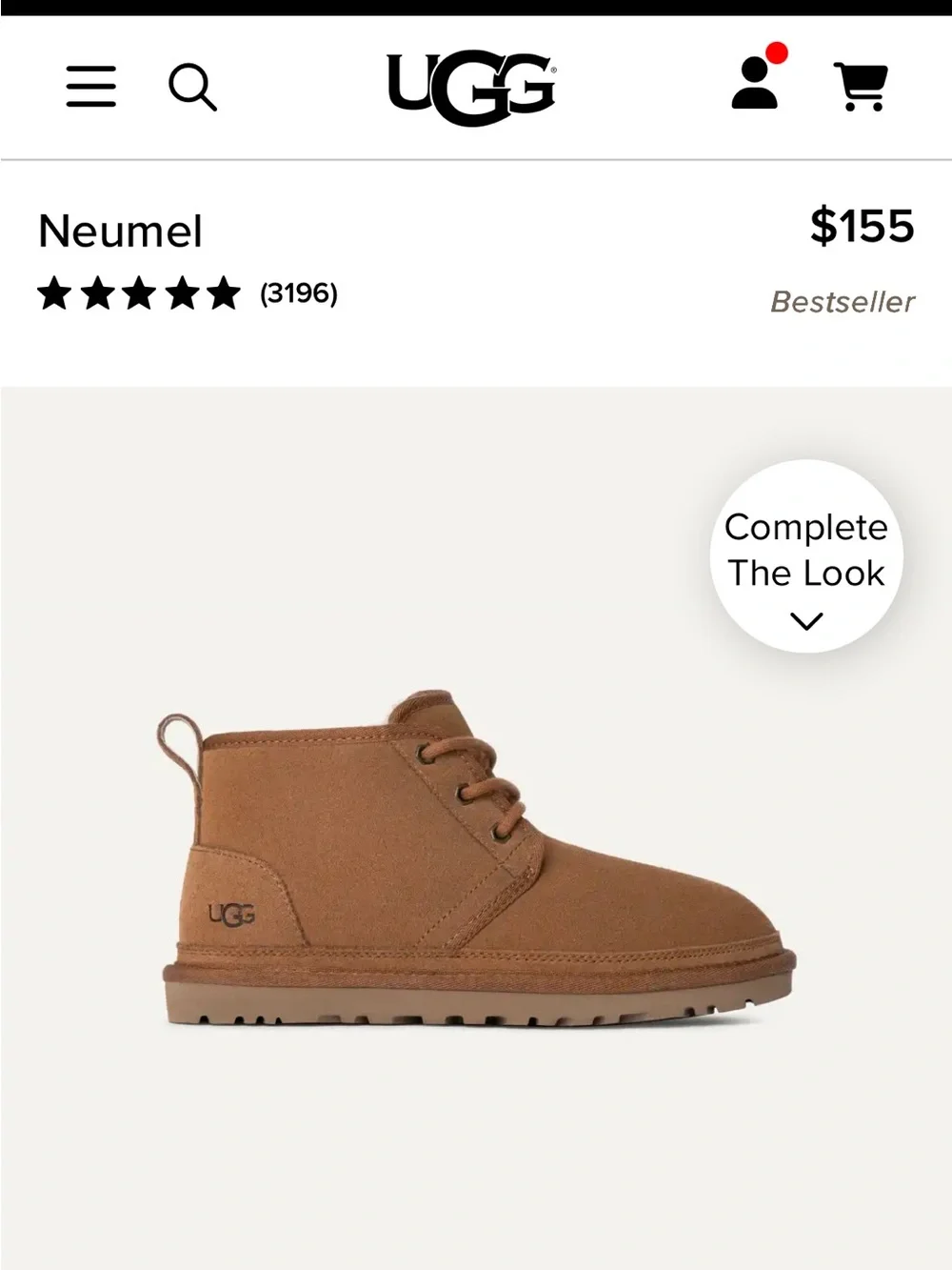 UGG Womens Neumel Chestnut Brown Suede Lace-Up Boots